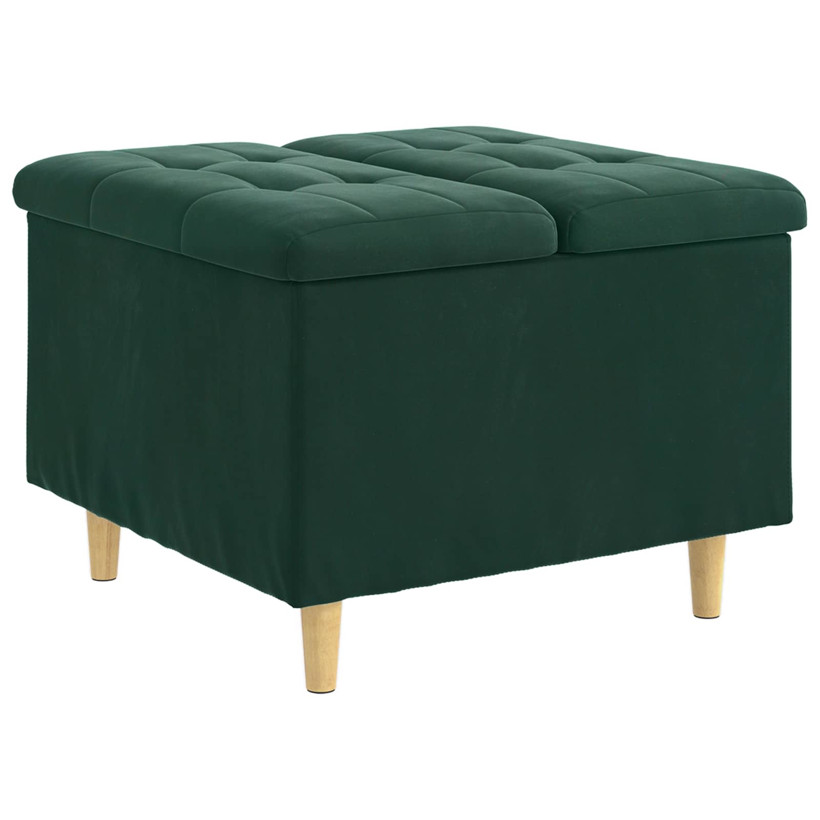 Sgabello Button con cuscino Verde Scuro 60 x 60 x 45 cm Velluto 876827