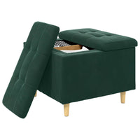 Sgabello Button con cuscino Verde Scuro 60 x 60 x 45 cm Velluto 876827