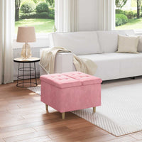 Sgabello Button con cuscino Rosa 60 x 60 x 45 cm Velluto 876828