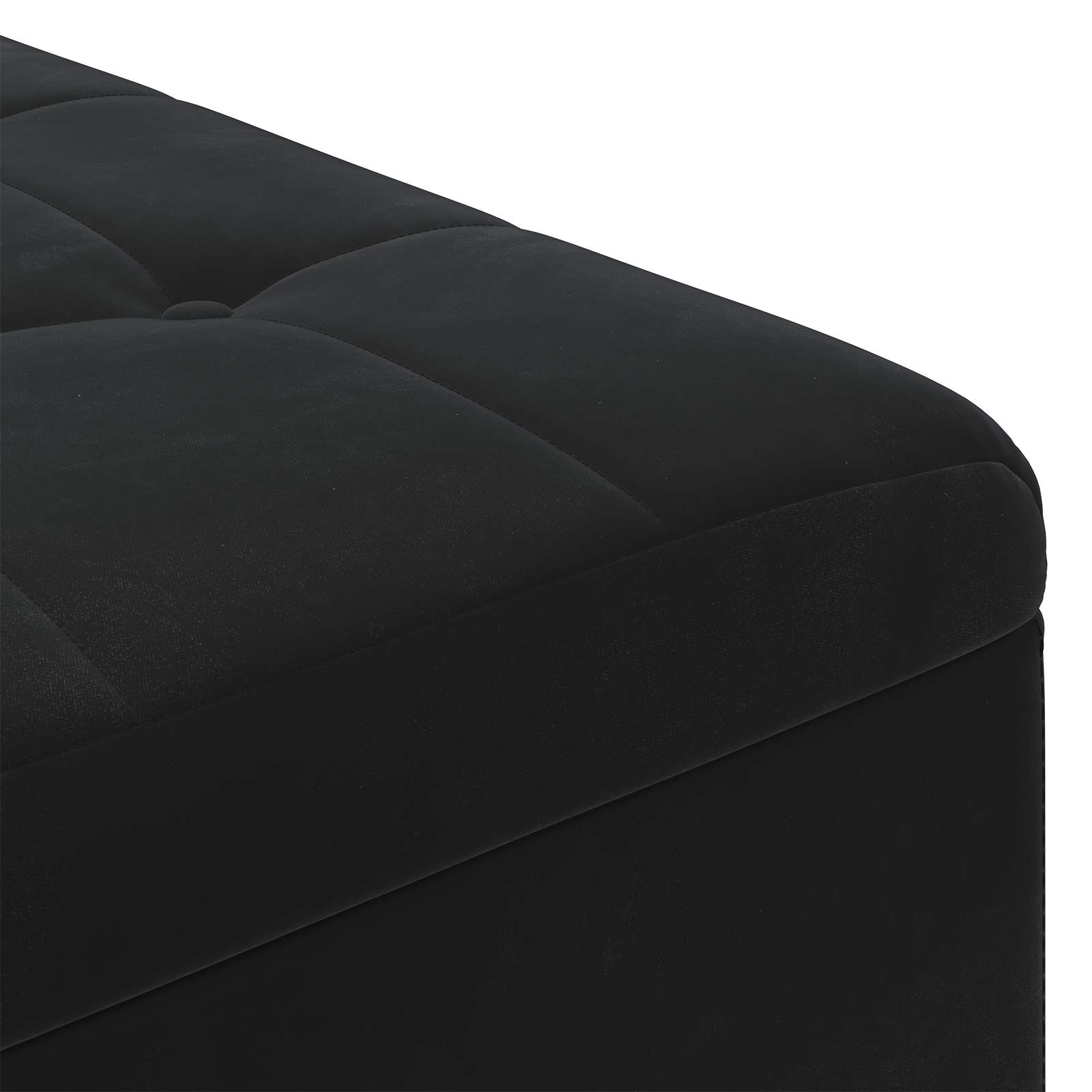 Sgabello Button con cuscino Nero 60 x 60 x 45 cm Velluto 876829