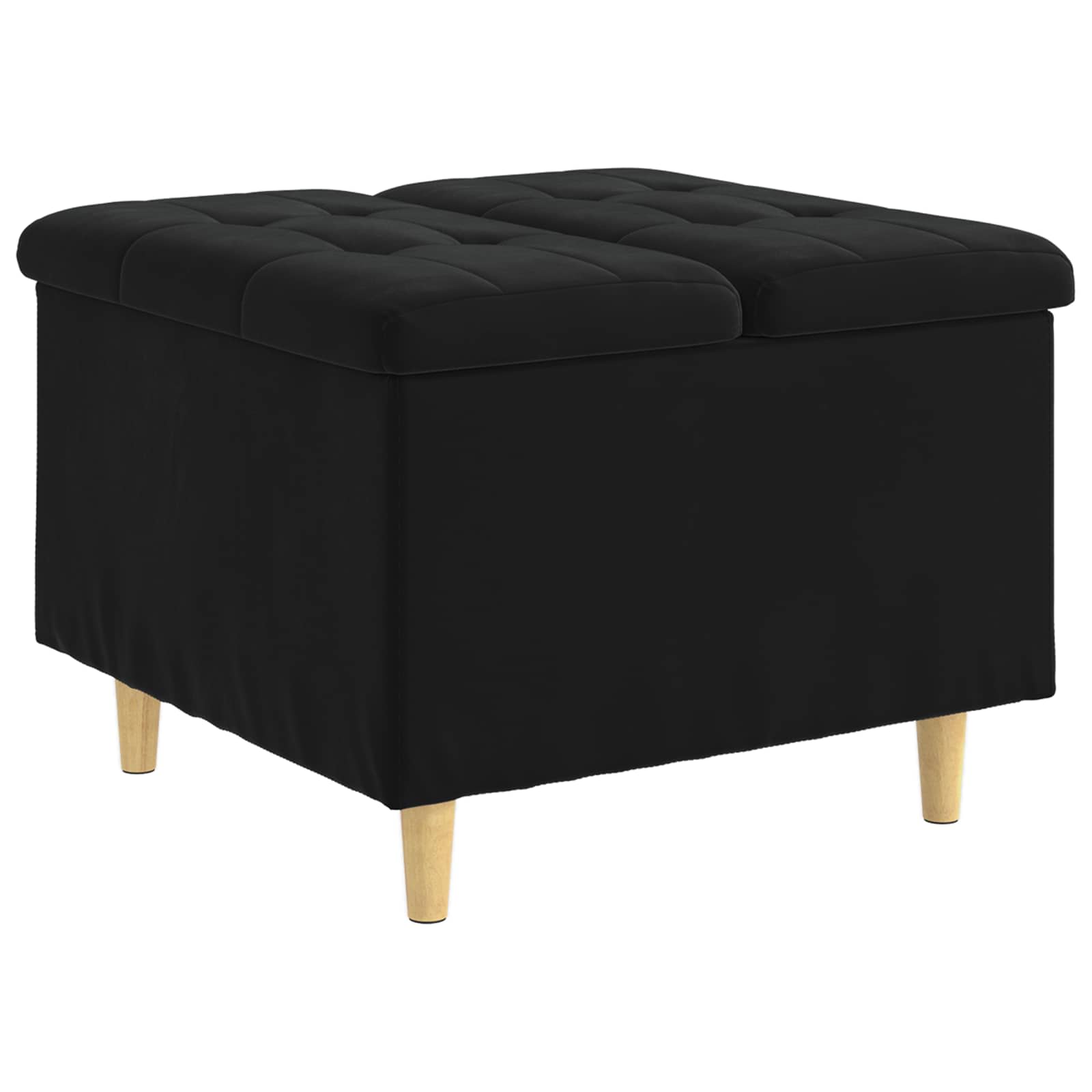 Sgabello Button con cuscino Nero 60 x 60 x 45 cm Velluto 876829
