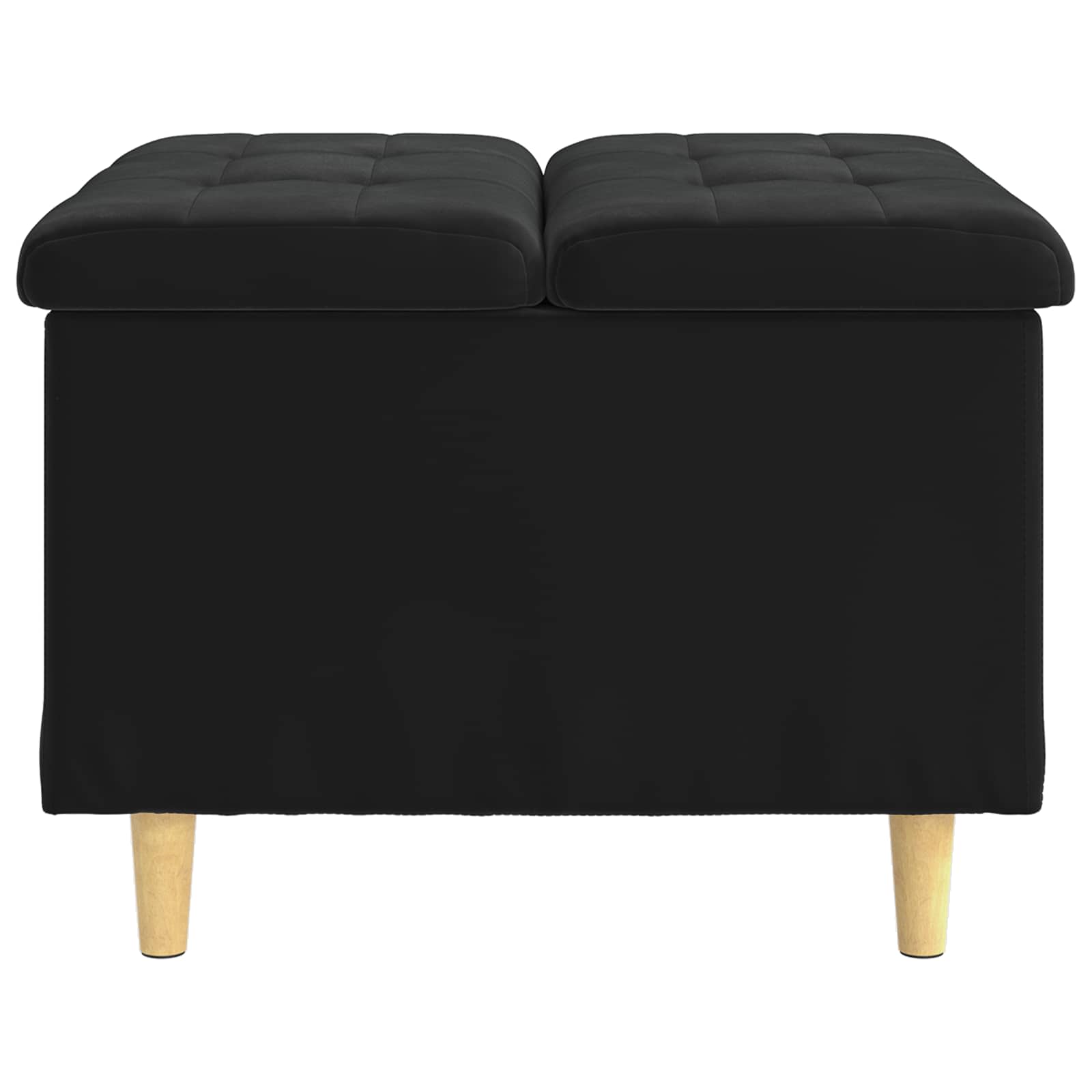 Sgabello Button con cuscino Nero 60 x 60 x 45 cm Velluto 876829