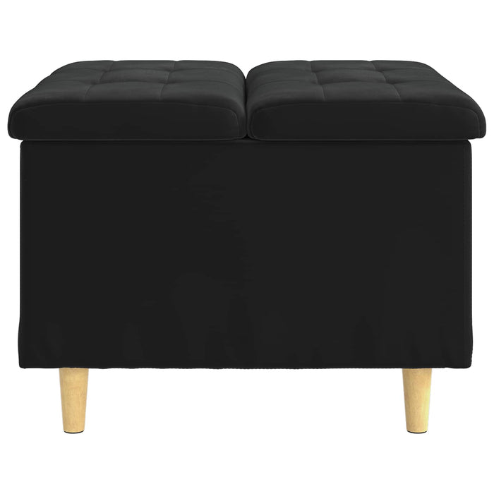 Sgabello Button con cuscino Nero 60 x 60 x 45 cm Velluto 876829