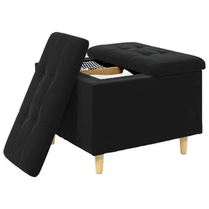 Sgabello Button con cuscino Nero 60 x 60 x 45 cm Velluto 876829