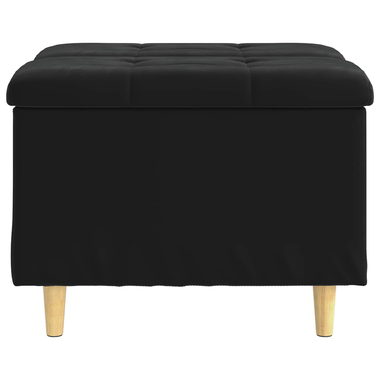 Sgabello Button con cuscino Nero 60 x 60 x 45 cm Velluto 876829