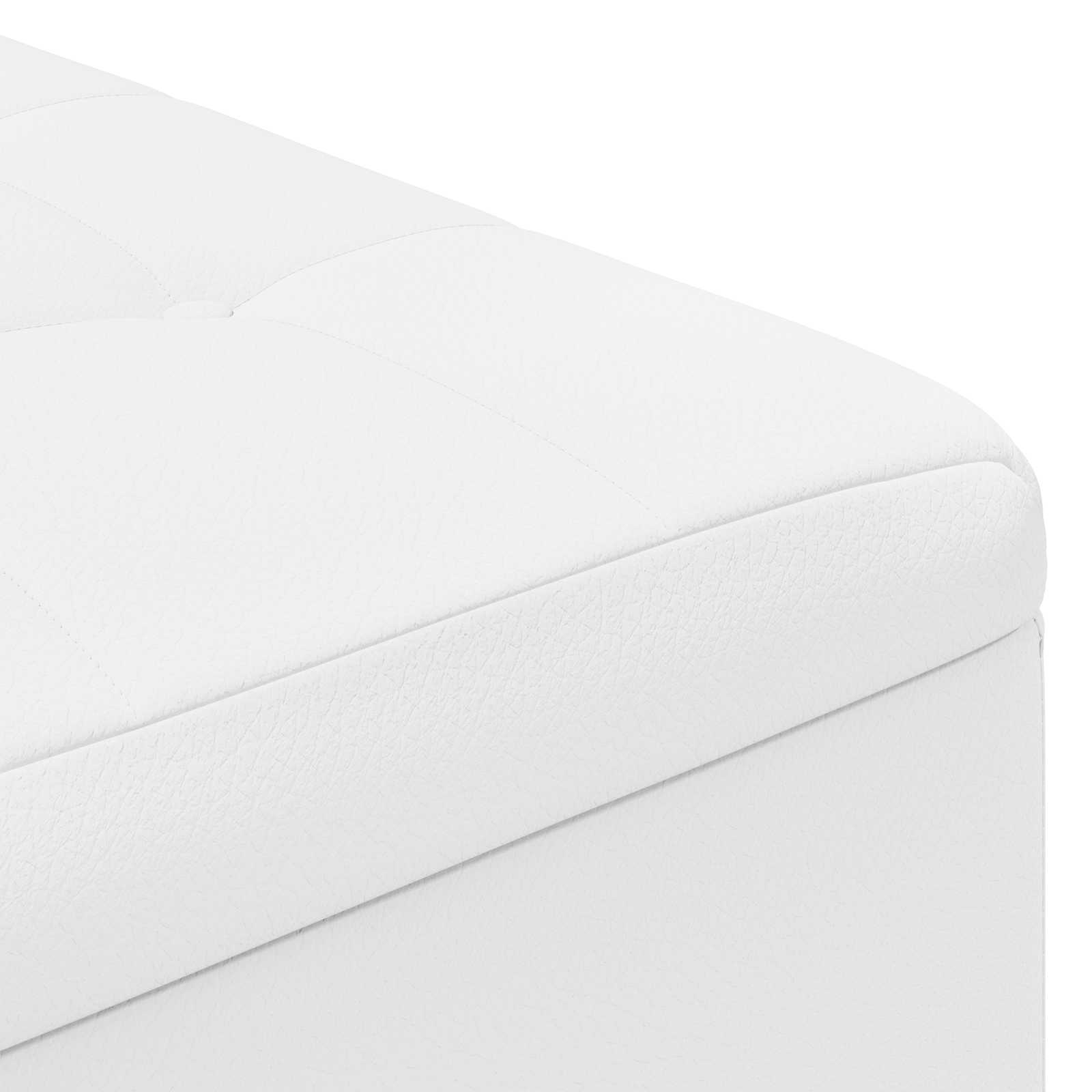 Sgabello Button Bianco 60 x 60 x 45 cm Pelle sintetica 876832