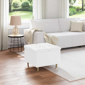 Sgabello Button Bianco 60 x 60 x 45 cm Pelle sintetica 876832