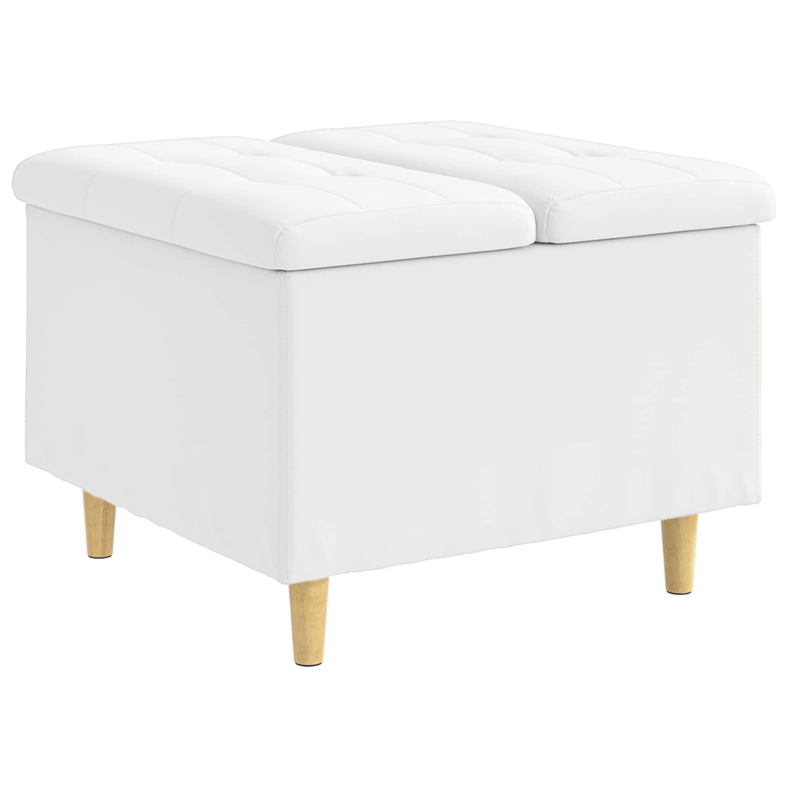Sgabello Button Bianco 60 x 60 x 45 cm Pelle sintetica 876832