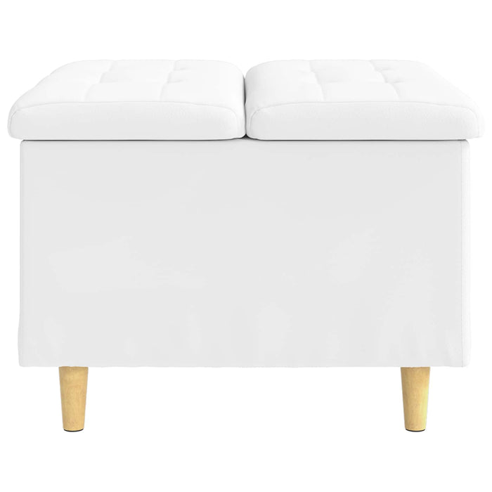 Sgabello Button Bianco 60 x 60 x 45 cm Pelle sintetica 876832