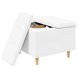 Sgabello Button Bianco 60 x 60 x 45 cm Pelle sintetica 876832