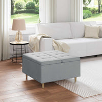 Sgabello Button Grigio chiaro 80 x 80 x 45 cm Tessuto 876833