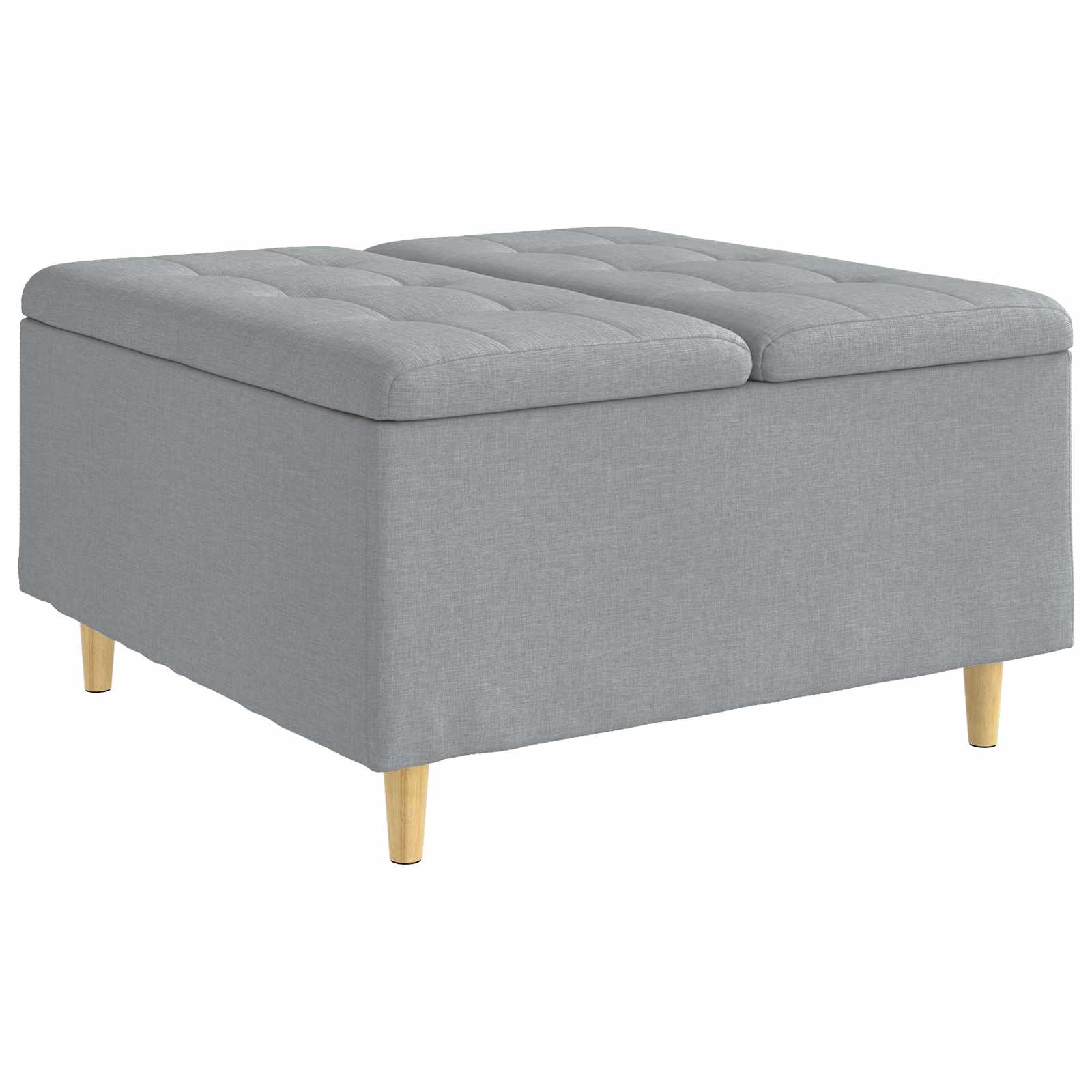 Sgabello Button Grigio chiaro 80 x 80 x 45 cm Tessuto 876833