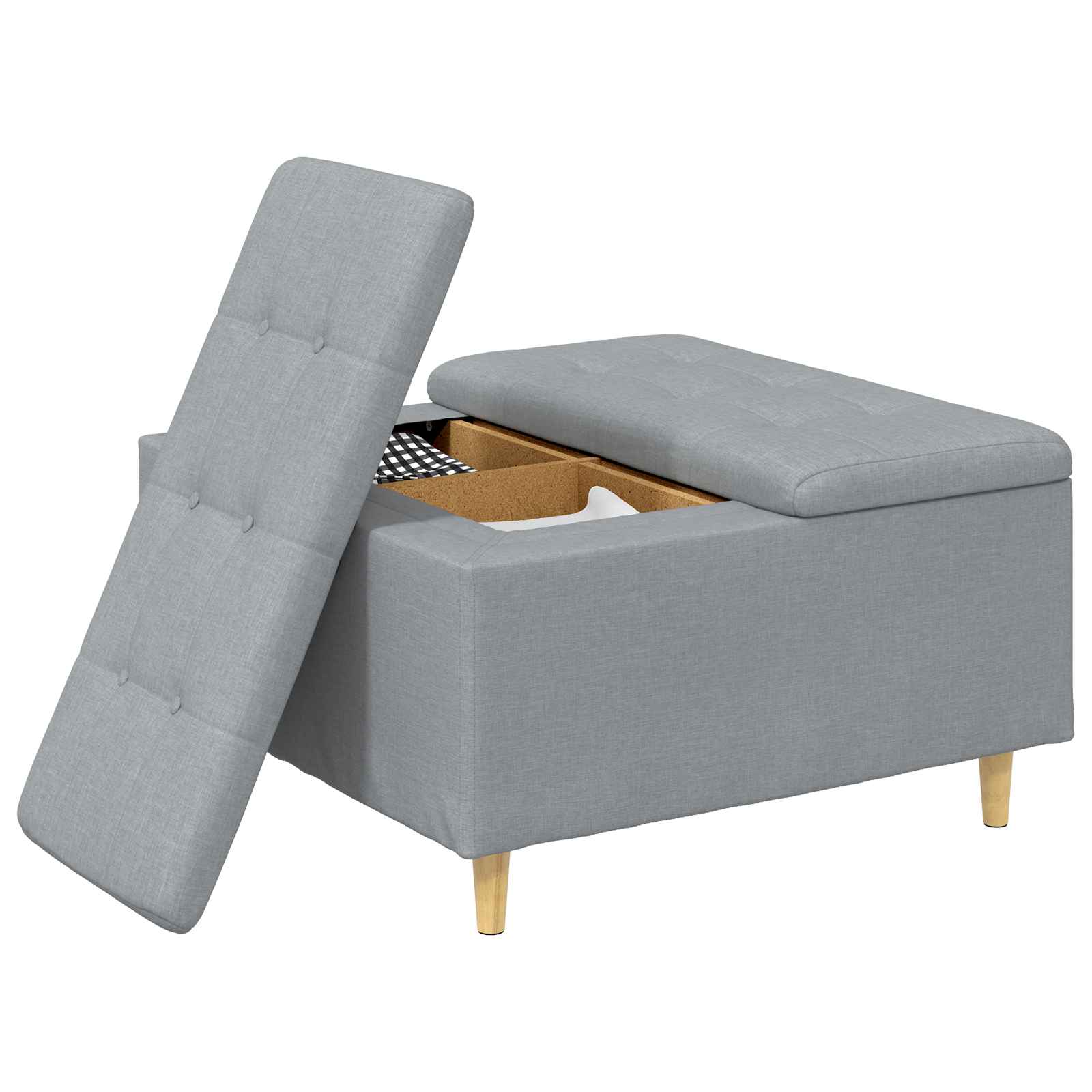 Sgabello Button Grigio chiaro 80 x 80 x 45 cm Tessuto 876833
