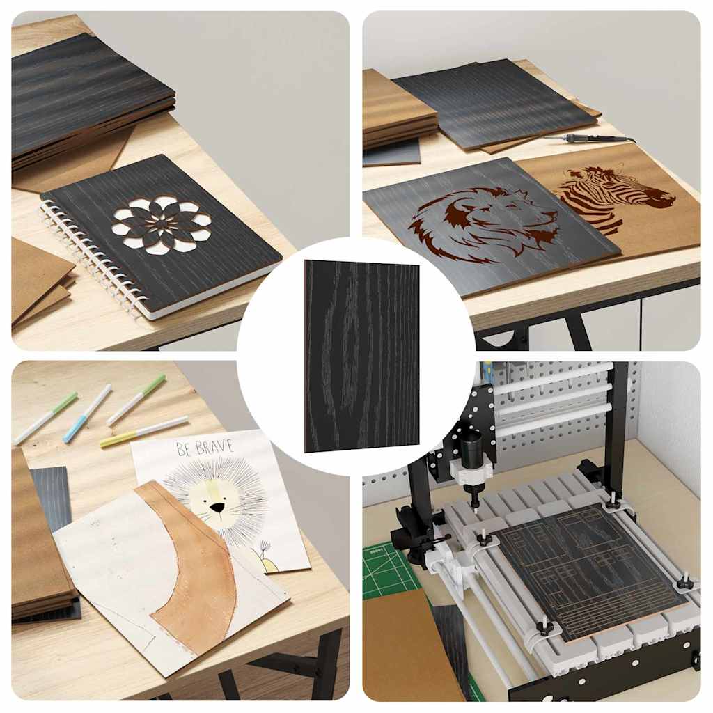 Pannelli decorativi 150 pcs Rovere nero 15 x 21 x 0.3 cm 885540