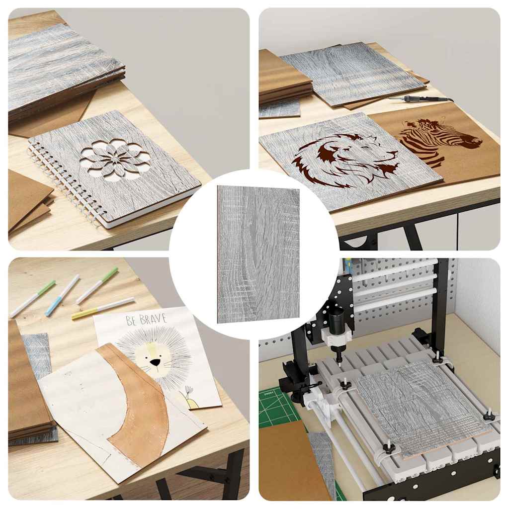 Pannelli decorativi 50 pcs Grigio sonoma 15 x 21 x 0.3 cm 885551