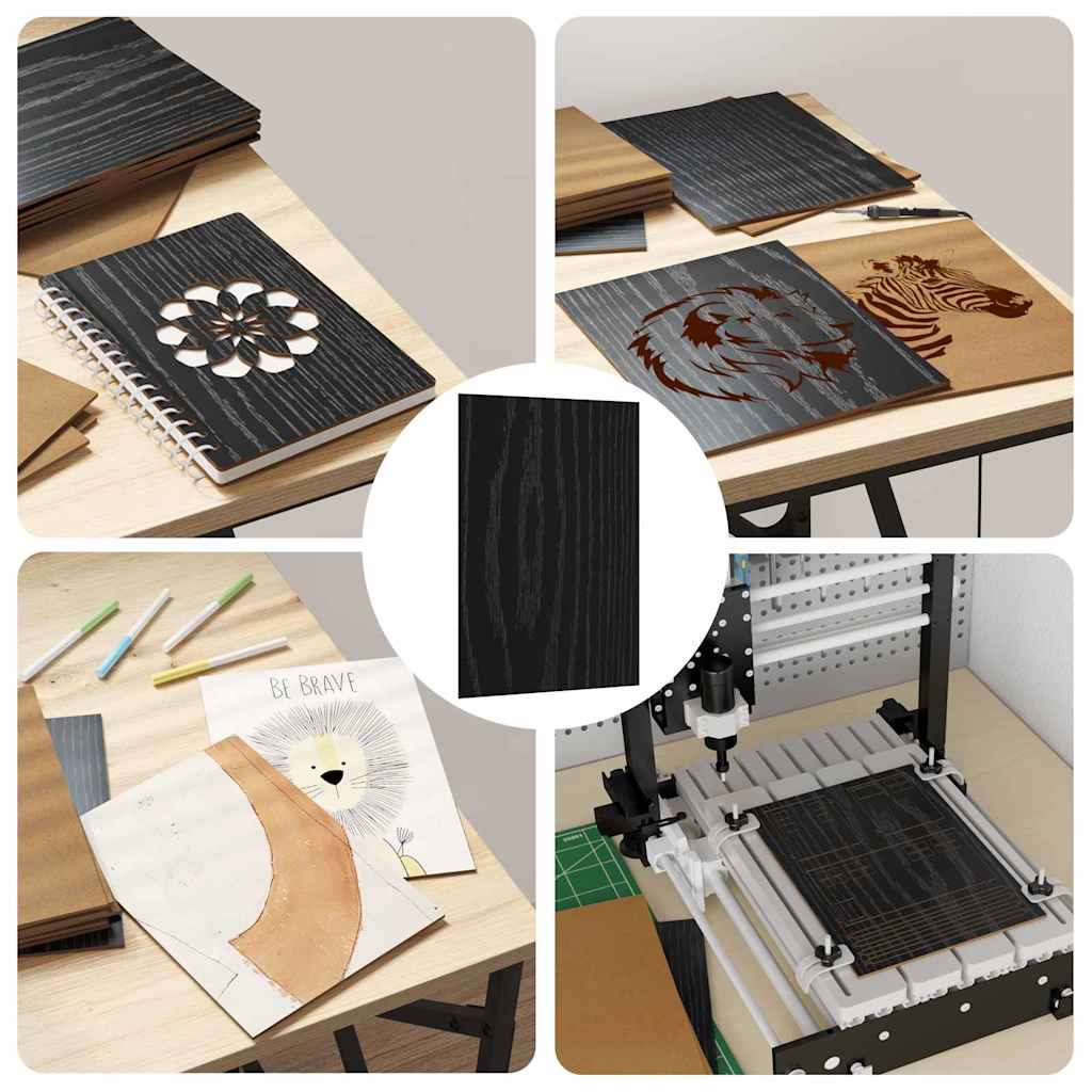 Pannelli decorativi 50 pcs Rovere nero 21 x 30 x 0.3 cm 885563