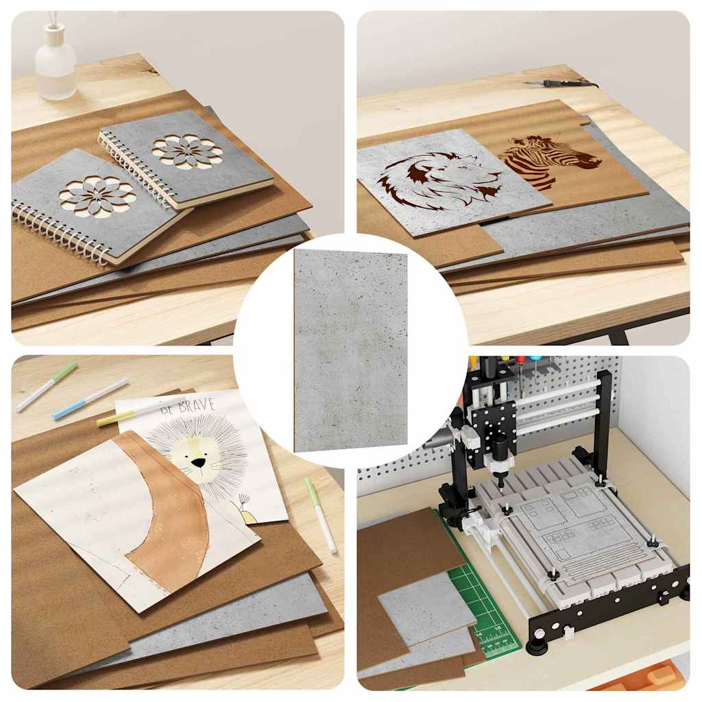 Pannelli decorativi 12 pcs Grigio cemento 30 x 42 x 0.3 cm 885589