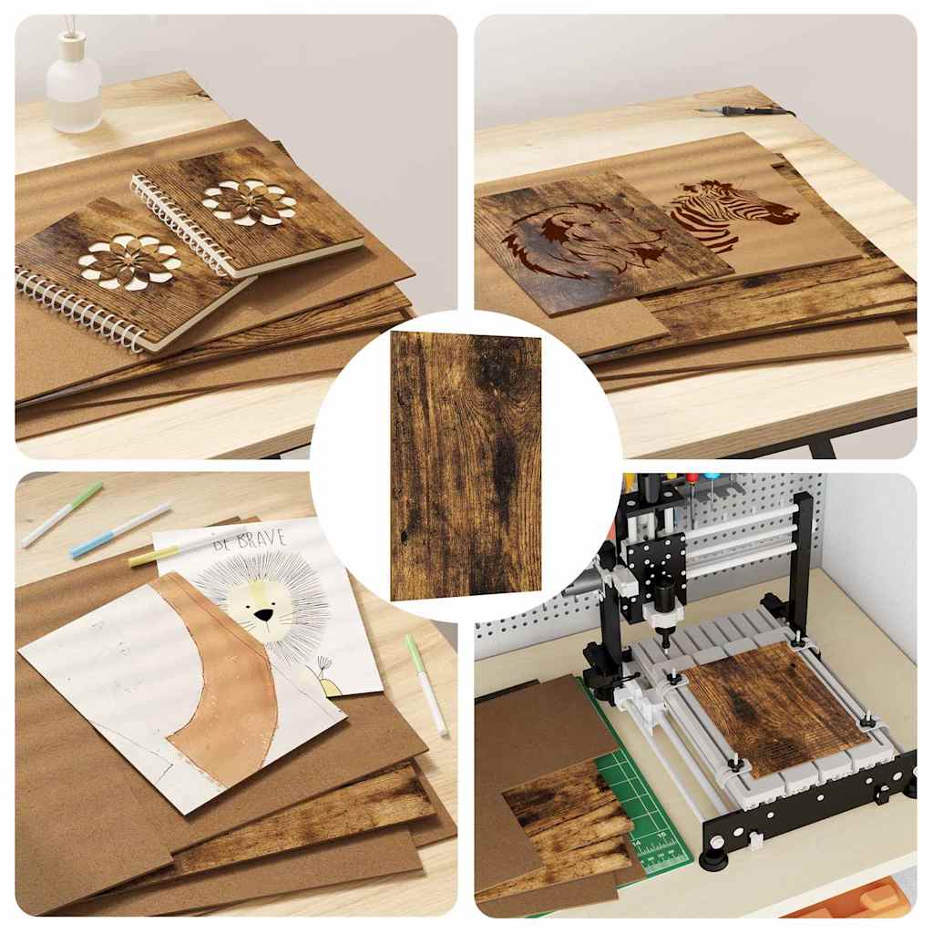 Pannelli decorativi 12 pcs Rovere fumo 30 x 42 x 0.3 cm 885591