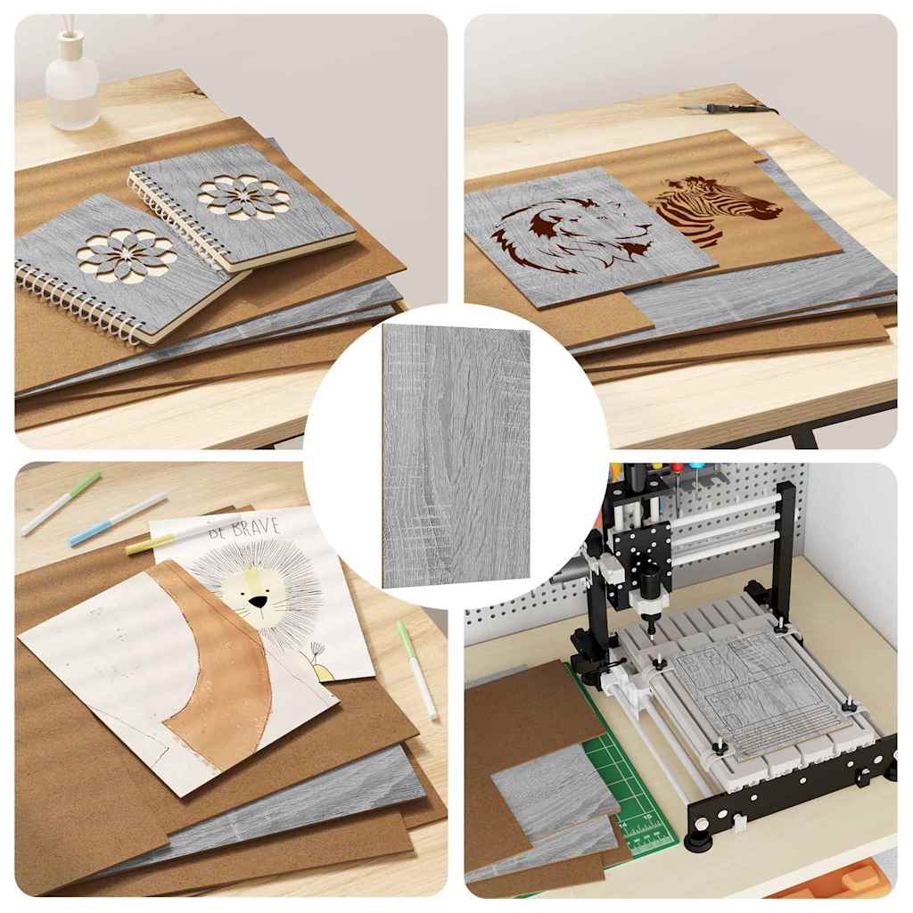 Pannelli decorativi 12 pcs Grigio sonoma 30 x 42 x 0.3 cm 885593