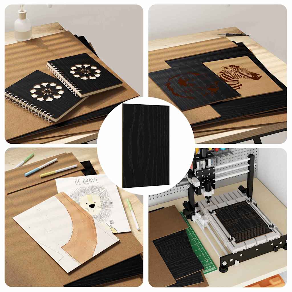 Pannelli decorativi 50 pcs Rovere nero 40 x 60 x 0.3 cm 885602