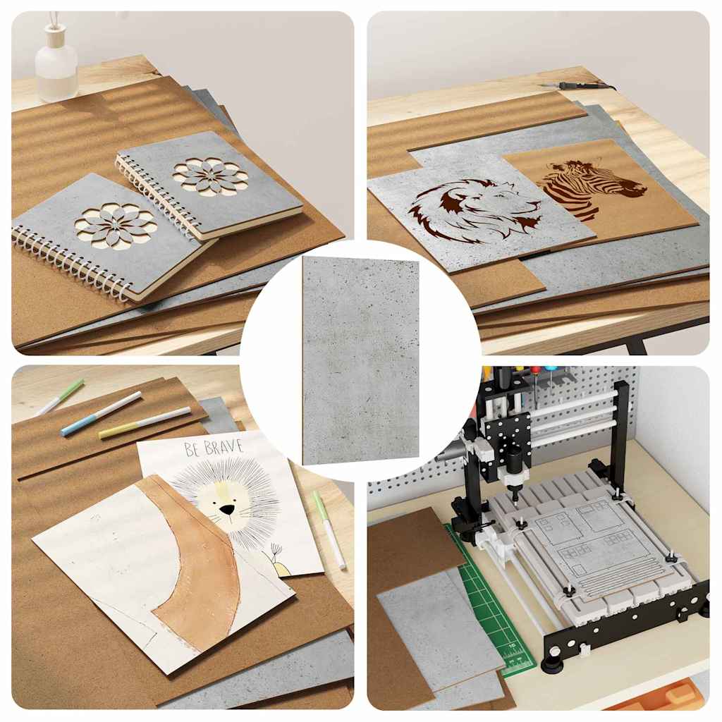 Pannelli decorativi 12 pcs Grigio cemento 40 x 60 x 0.3 cm 885605