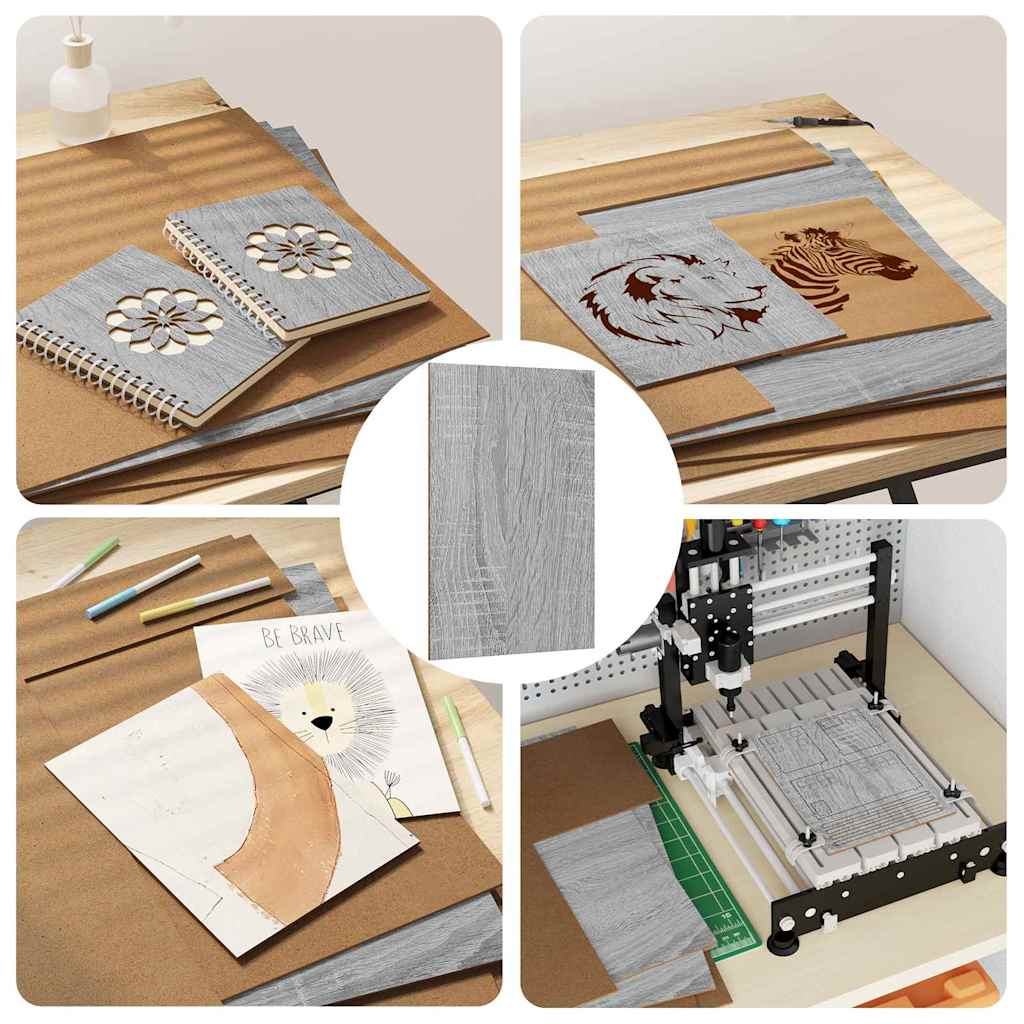 Pannelli decorativi 12 pcs Grigio sonoma 40 x 60 x 0.3 cm 885609