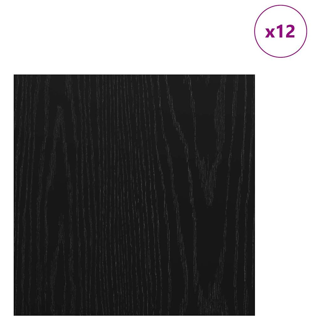 Pannelli decorativi 12 pcs Rovere nero 30 x 30 x 0.3 cm 885617