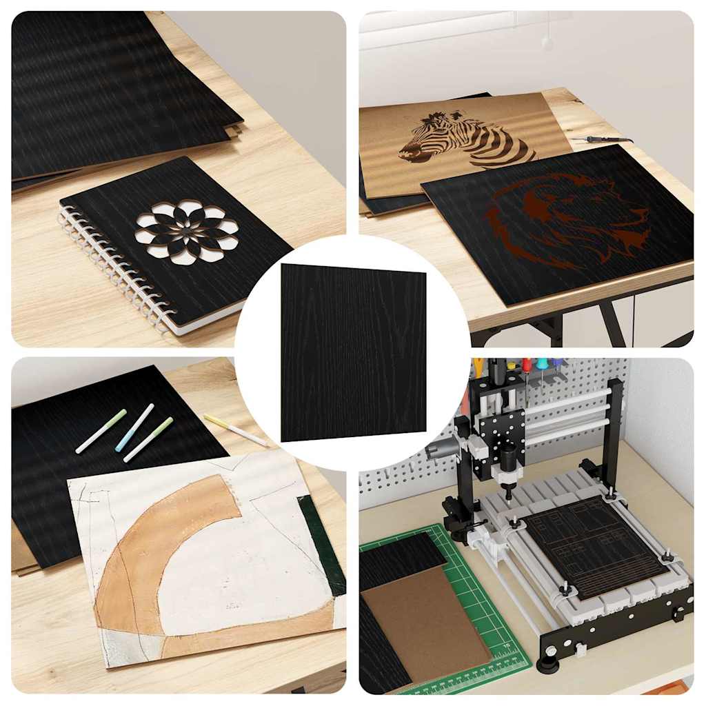 Pannelli decorativi 50 pcs Rovere nero 30 x 30 x 0.3 cm 885618