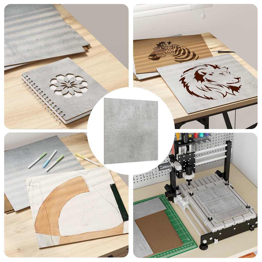 Pannelli decorativi 12 pcs Grigio cemento 30 x 30 x 0.3 cm 885621