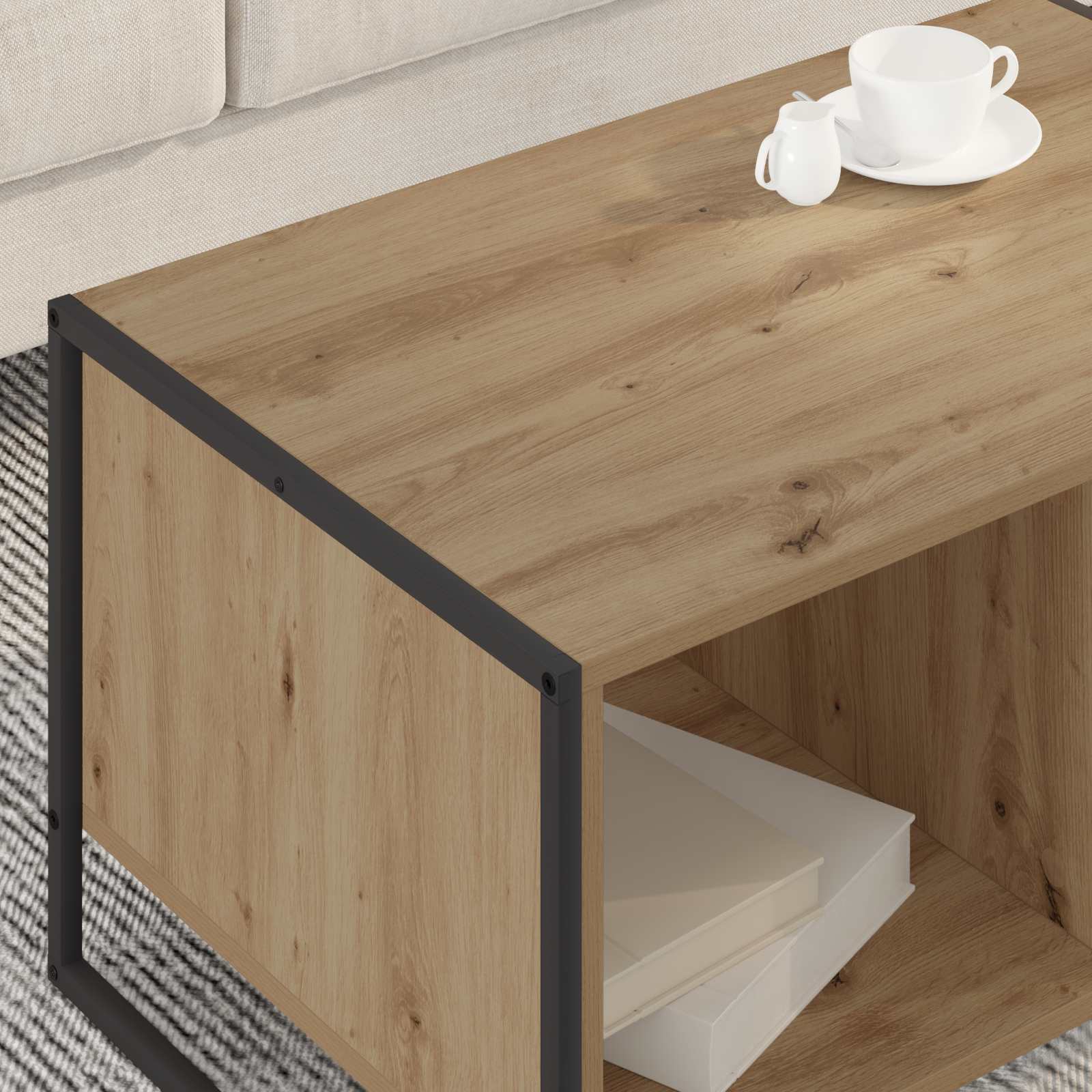 Tavolino da salotto Rovere Artigianale 80 x 50 x 40 cm 886437