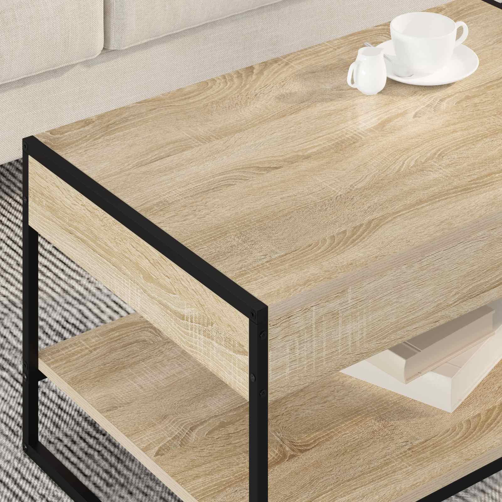 Tavolino da salotto Sonoma 80 x 50 x 40 cm Legno multistrato 886439
