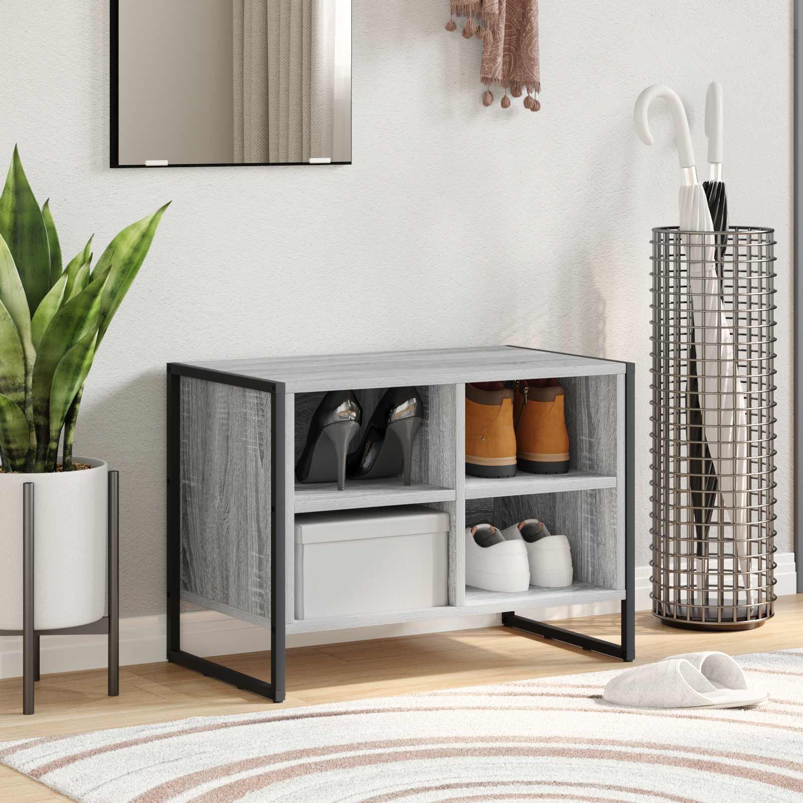 Mobile per scarpe Grigio Sonoma 60 x 35 x 44 cm 886459