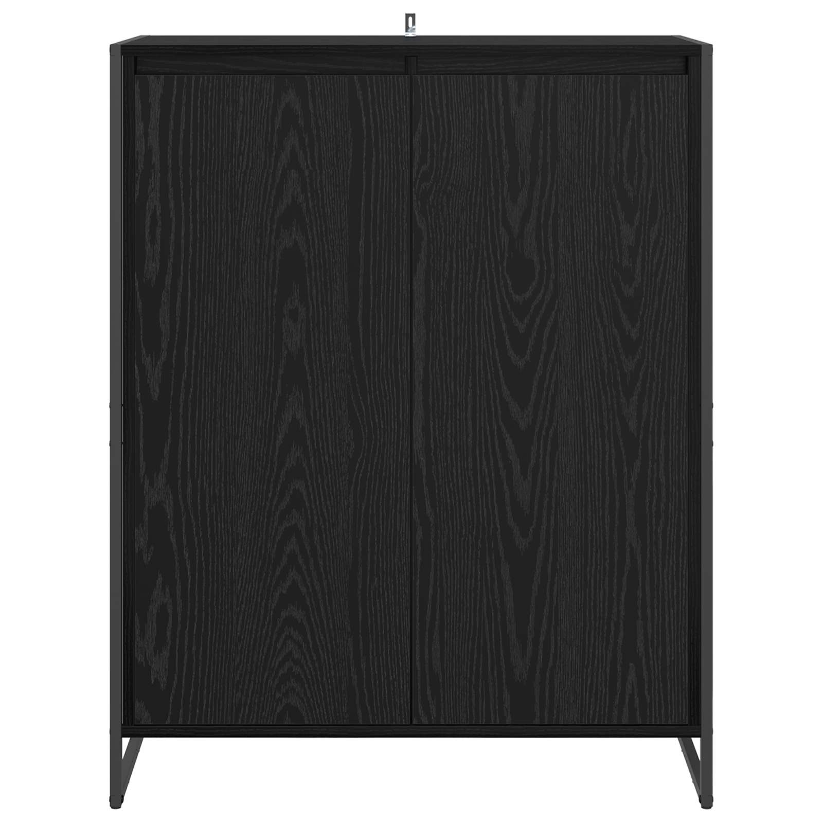 Mobile per scarpe con porta Rovere Nero 79 x 36 x 100 cm 886462