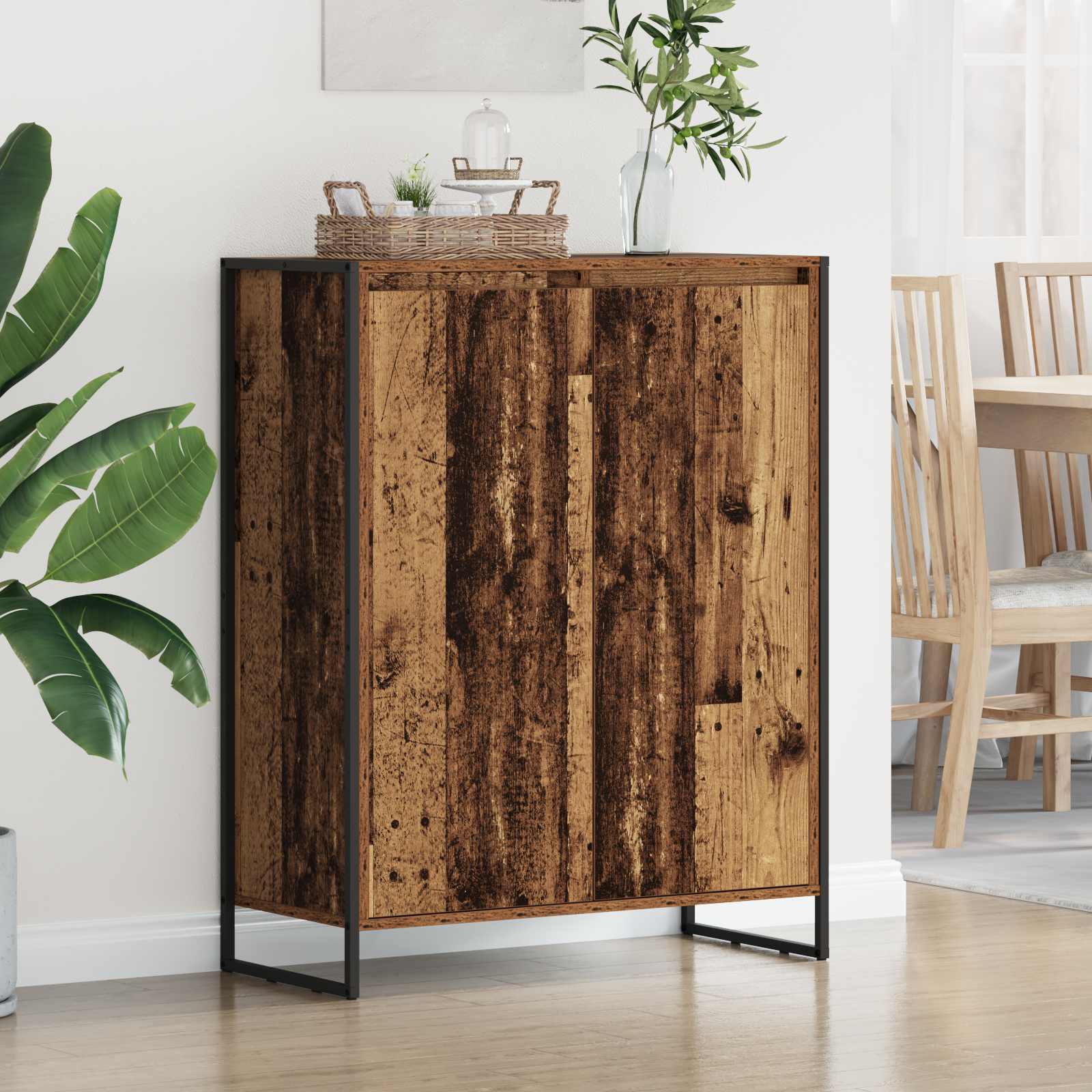 Mobile per scarpe con porta Legno vecchio 79 x 36 x 100 cm 886466