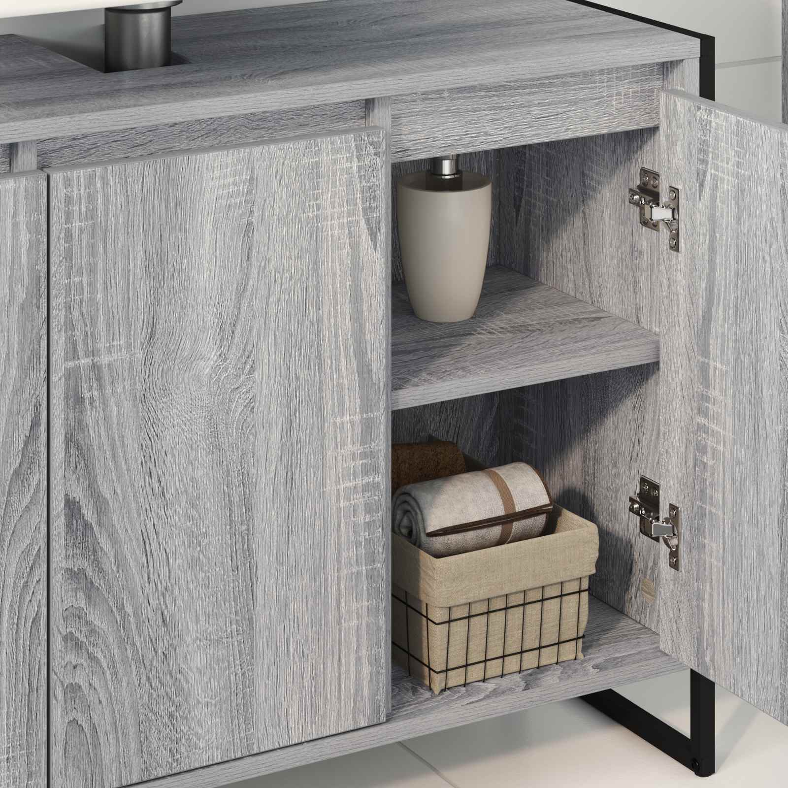 Mobile da Bagno Grigio Sonoma 90 x 30 x 60 cm Legno multistrato 886483