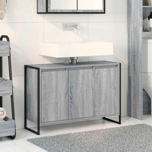 Mobile da Bagno Grigio Sonoma 90 x 30 x 60 cm Legno multistrato 886483