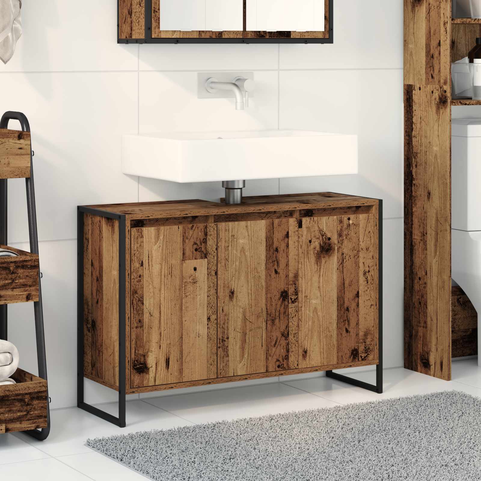 Mobile da Bagno Legno vecchio 90 x 30 x 60 cm Legno multistrato 886484