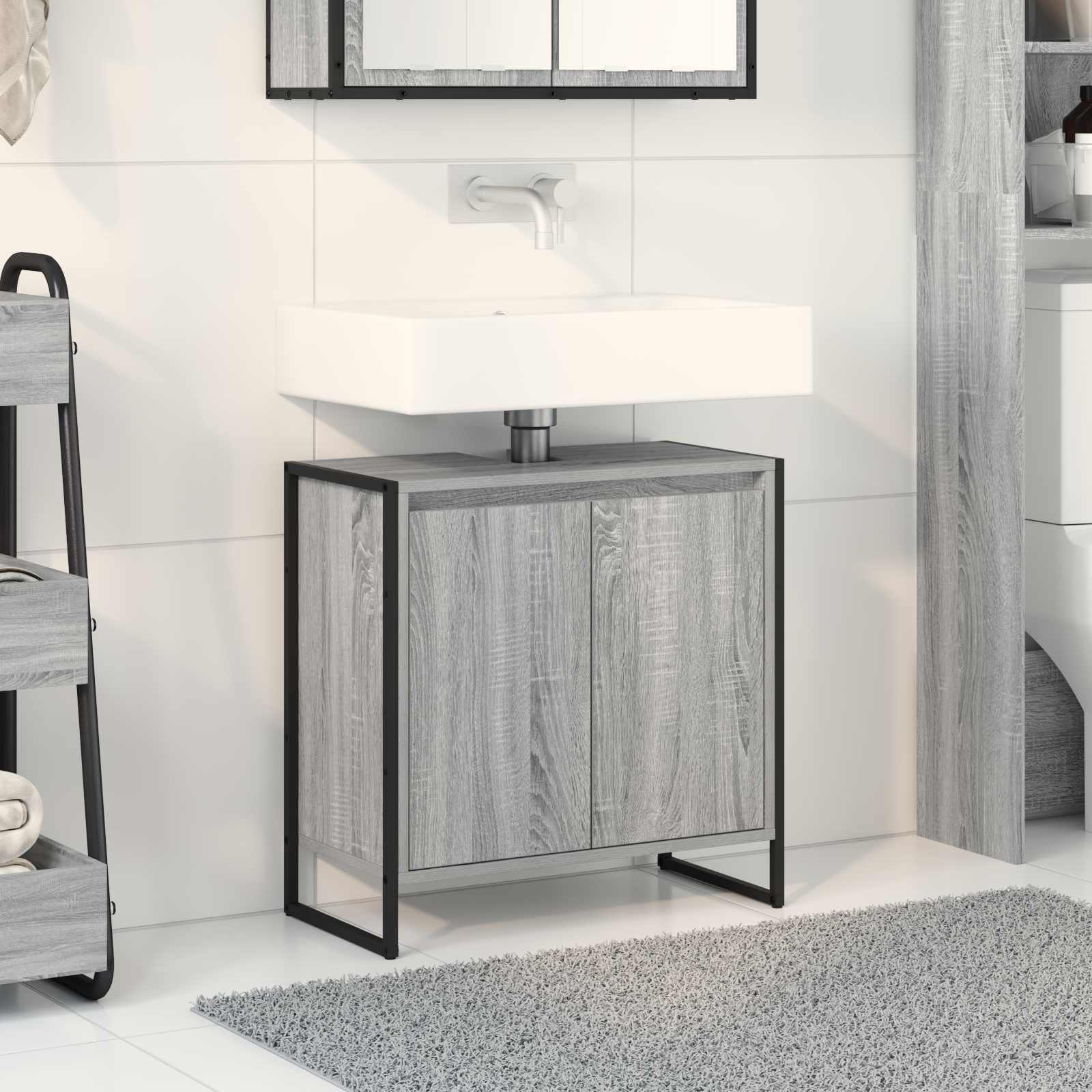 Mobile da Bagno Grigio Sonoma 60 x 30 x 60 cm Legno multistrato 886489