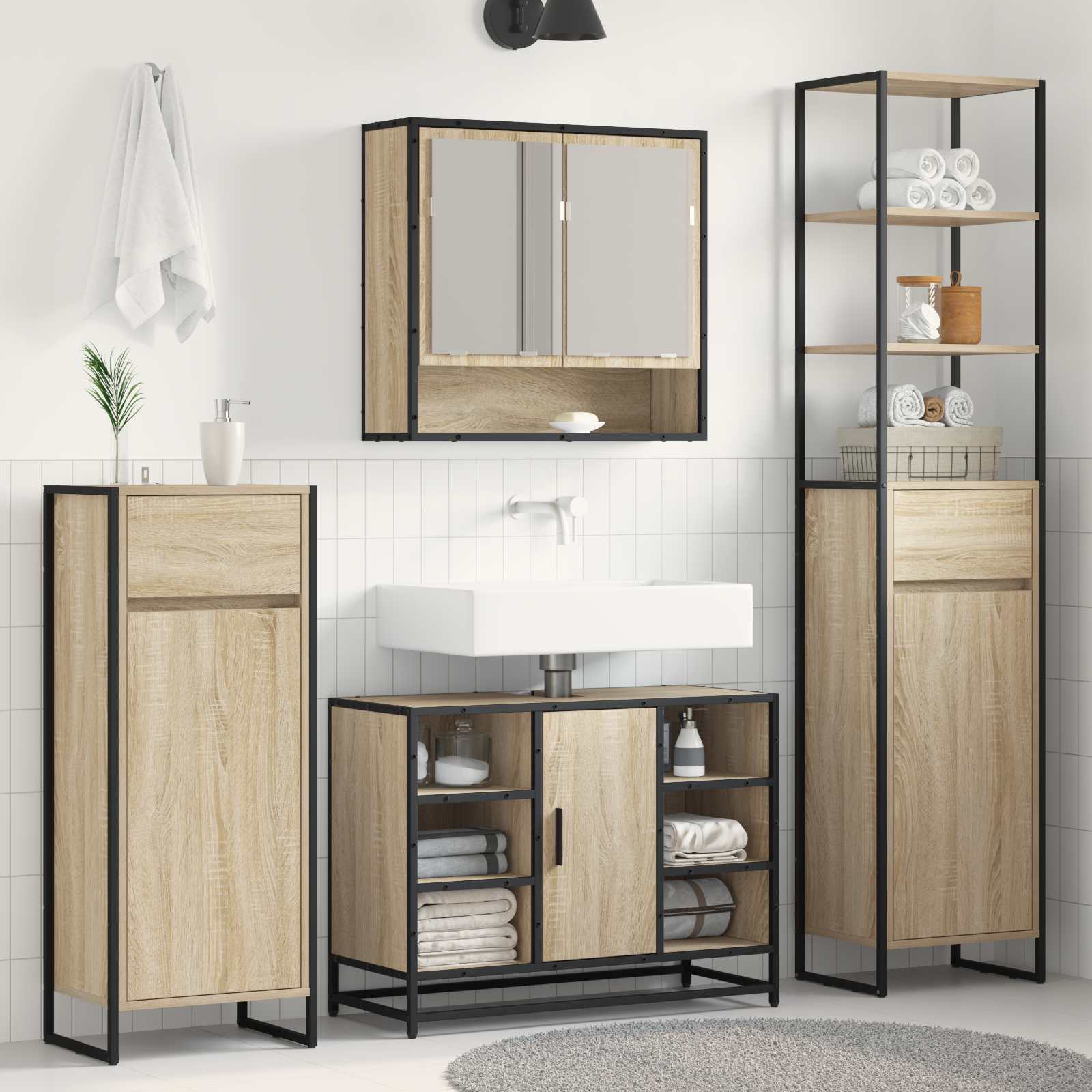 Mobile da Bagno Sonoma 40 x 30 x 180 cm Legno multistrato 886493