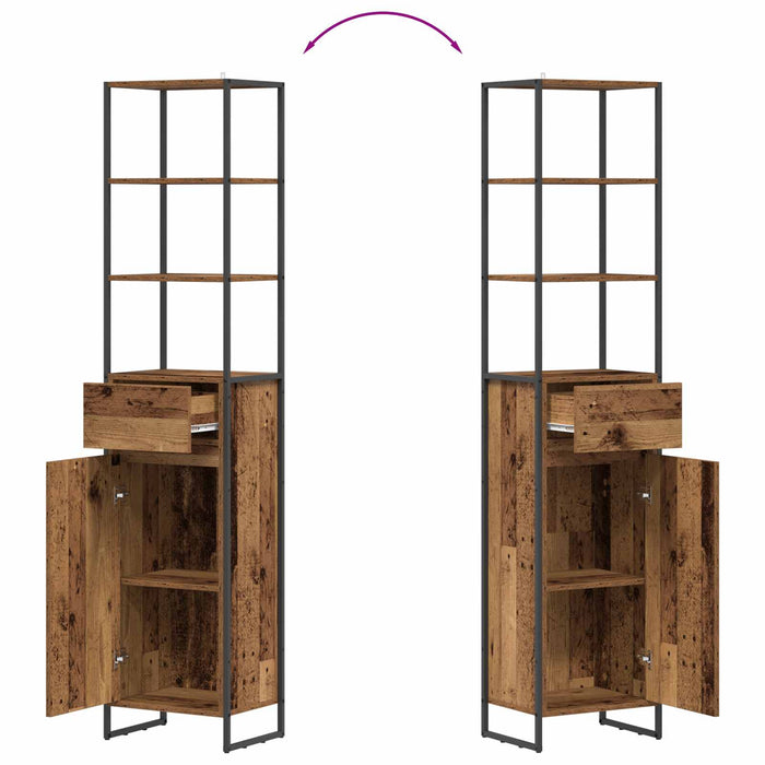 Mobile da Bagno con cassetto Legno vecchio 40 x 30 x 180 cm 886496