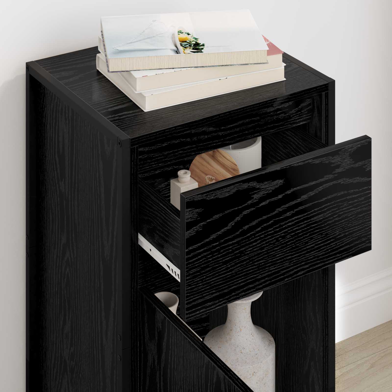 Credenza Rovere Nero 81 x 36 x 150.5 cm Legno multistrato 886582