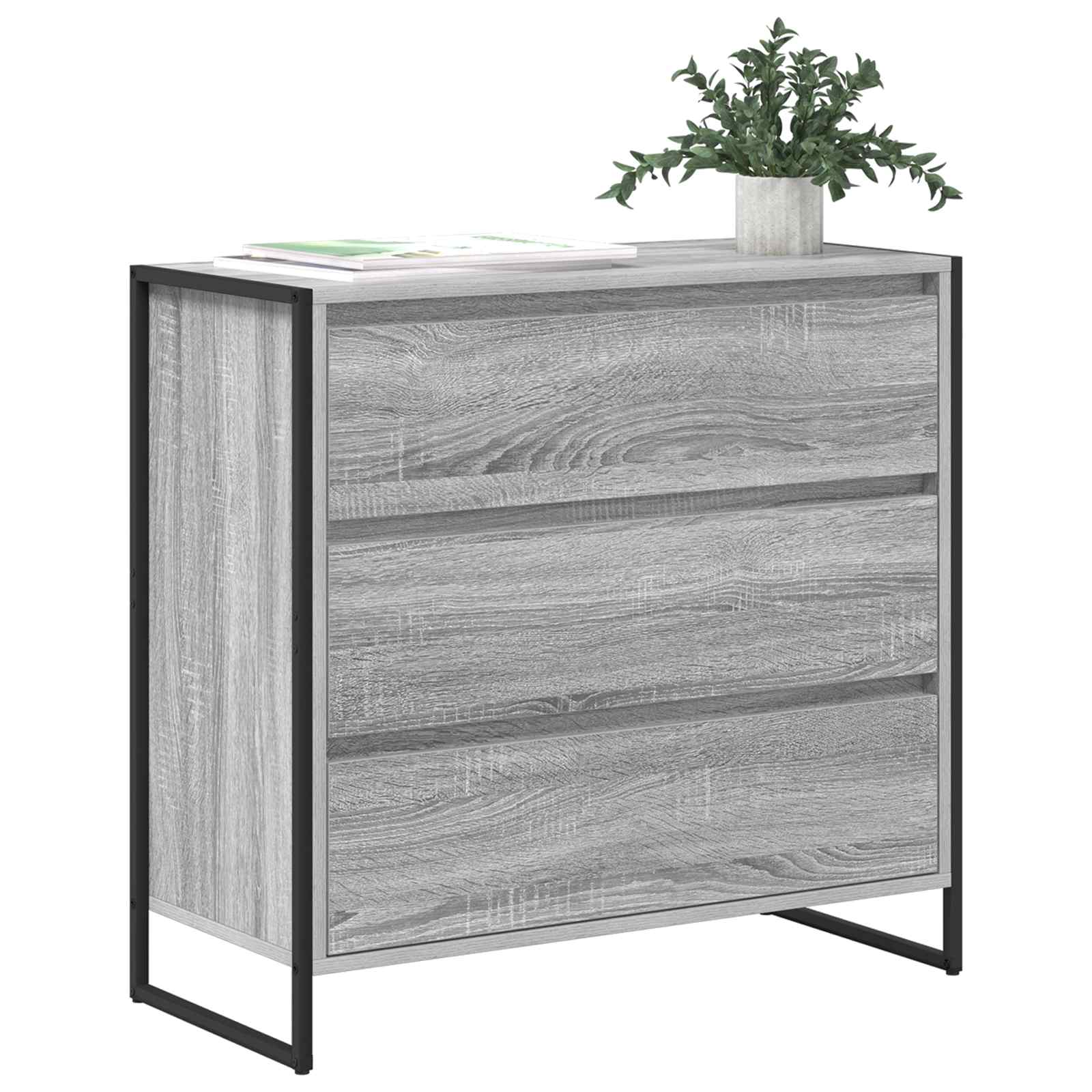 Credenza Grigio Sonoma 79 x 36 x 75.5 cm Legno multistrato 886597