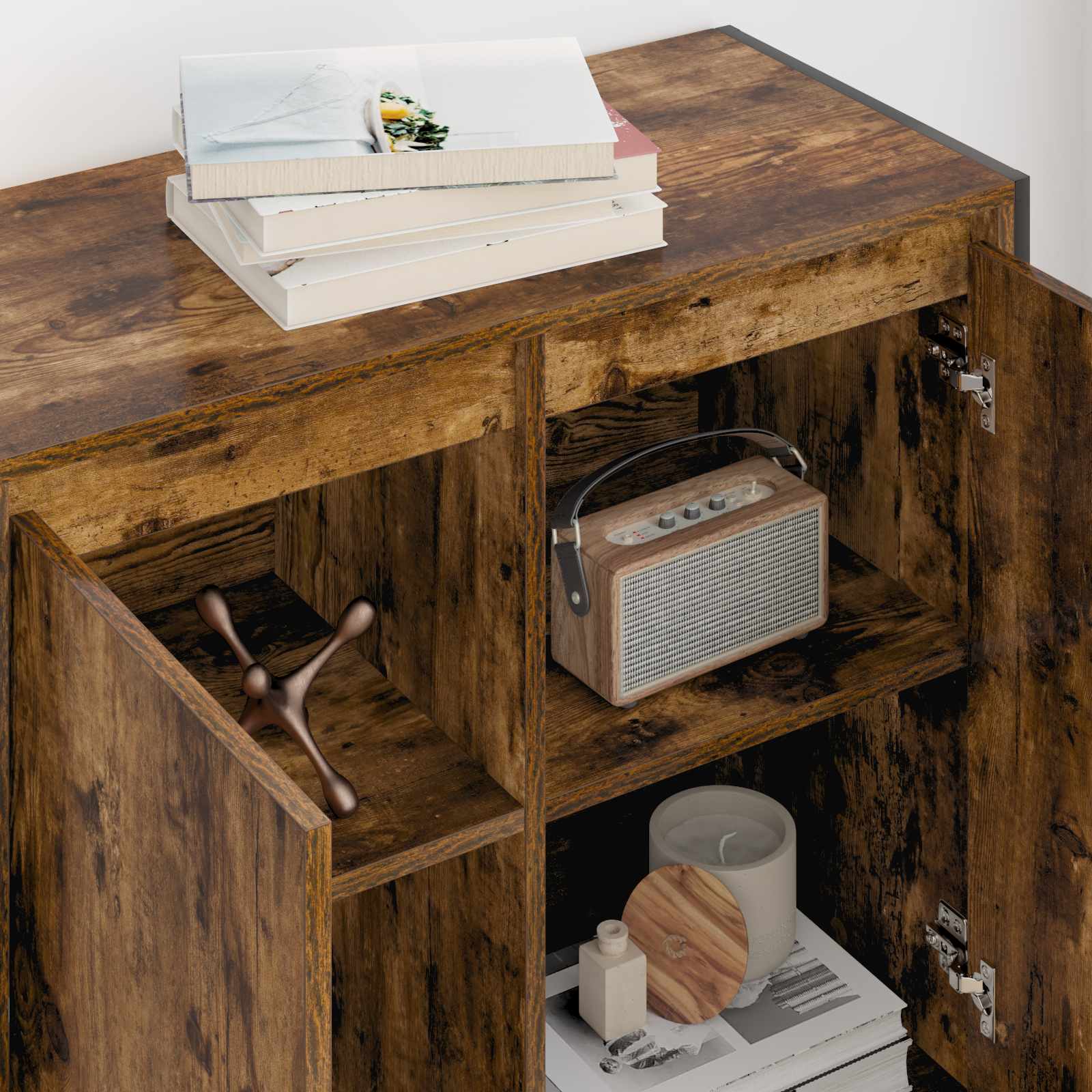 Mobile laterale Quercia Fumosa 79 x 36 x 75 cm 886602