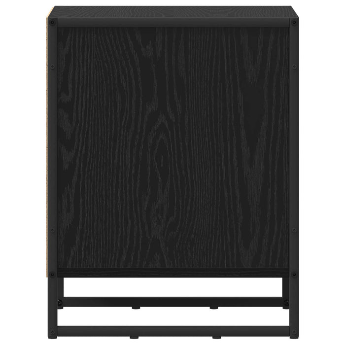 Comodino-Tavolino da notte Rovere Nero 39.5 x 30 x 50 cm Legno multistrato