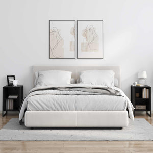 Comodino 2 pcs Rovere Nero 39.5 x 30 x 50 cm Legno multistrato 886631