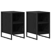 Comodino 2 pcs Rovere Nero 39.5 x 30 x 50 cm Legno multistrato 886631