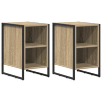 Comodino 2 pz-Set di 2 Tavolino da notte Sonoma 39.5 x 30 x 50 cm Legno multistrato