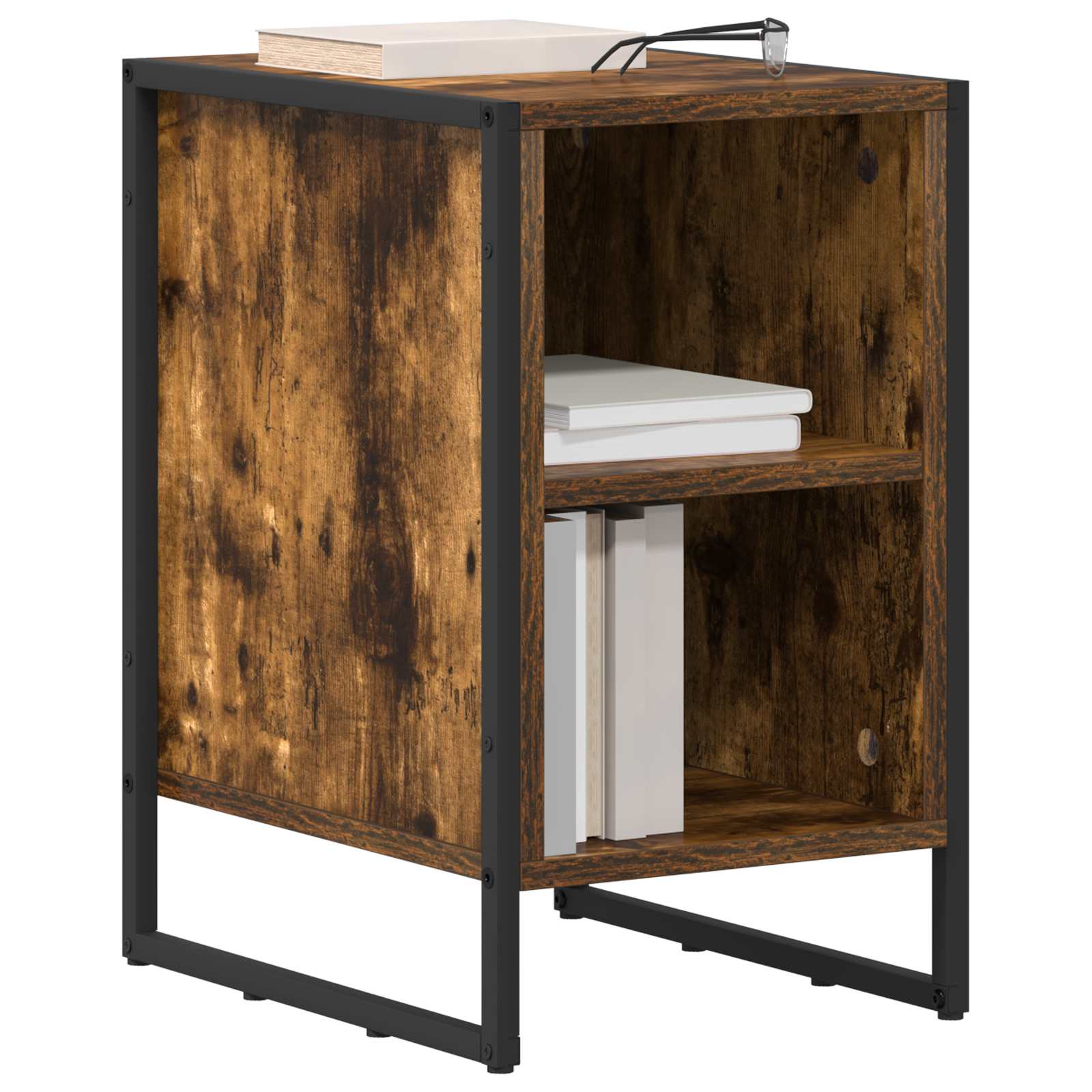 Comodino 2 pz-Set di 2 Tavolino da notte Rovere Fum¨¨ 39.5 x 30 x 50 cm Legno multistrato