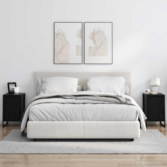 Comodino 2 pcs Rovere Nero 39,5 x 30 x 50 cm Legno multistrato 886643