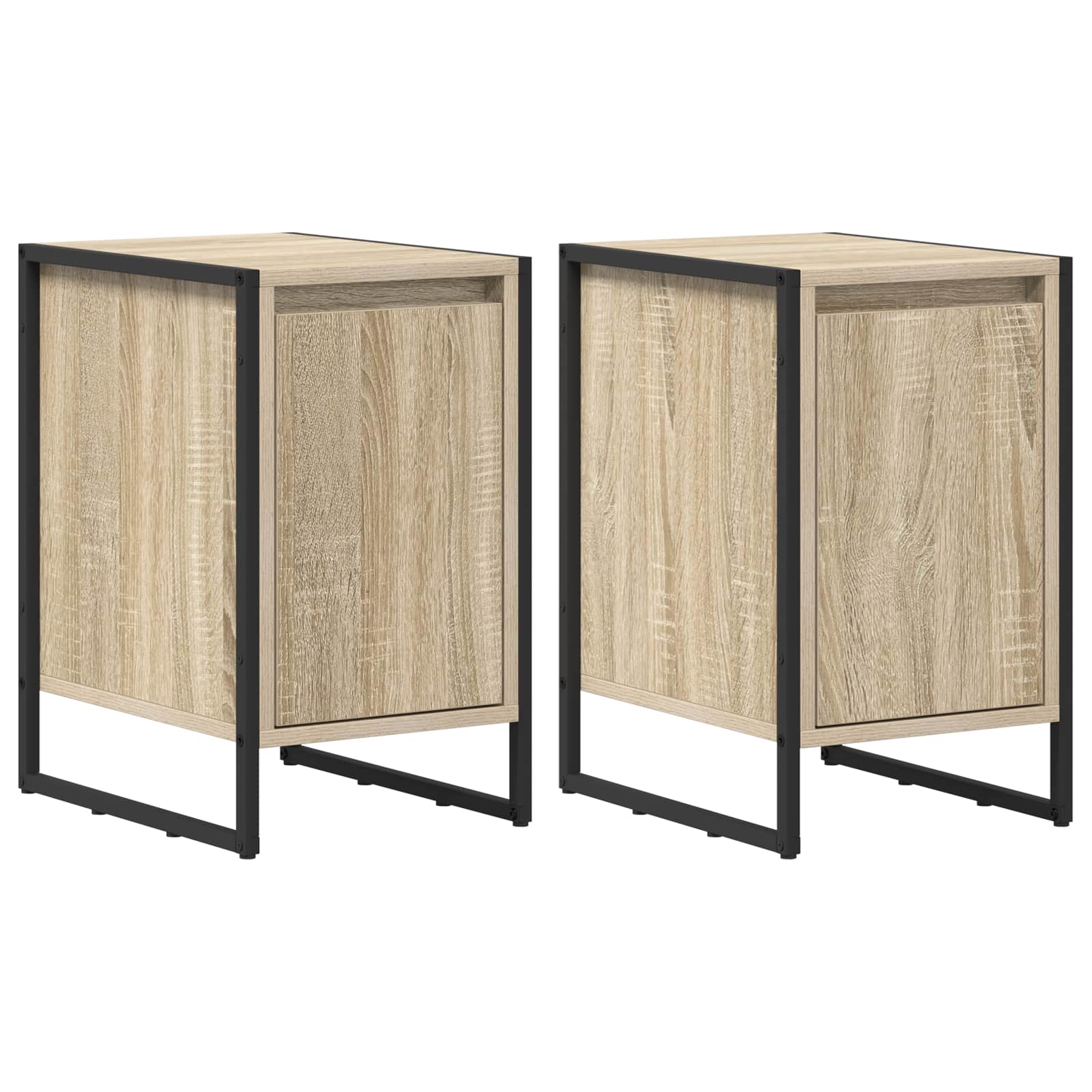 Comodino 2 pz-Set di 2 Tavolino da notte Sonoma 39,5 x 30 x 50 cm Legno multistrato 762165